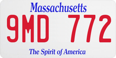 MA license plate 9MD772