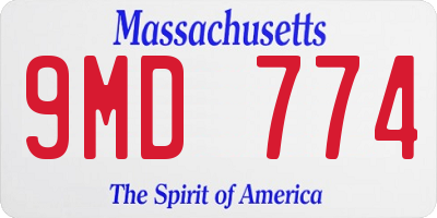 MA license plate 9MD774