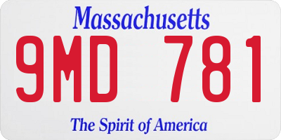 MA license plate 9MD781