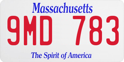 MA license plate 9MD783