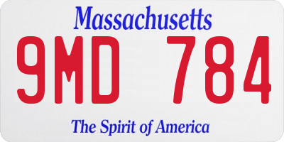 MA license plate 9MD784