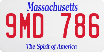 MA license plate 9MD786