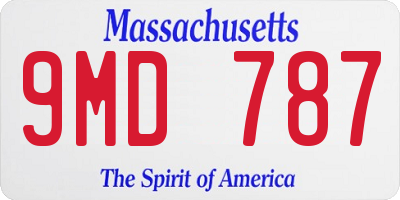 MA license plate 9MD787