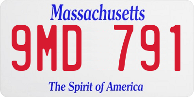 MA license plate 9MD791