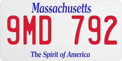 MA license plate 9MD792