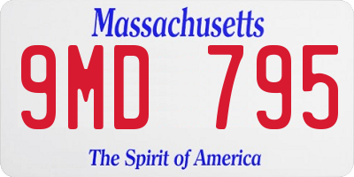 MA license plate 9MD795