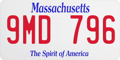 MA license plate 9MD796