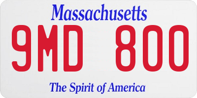 MA license plate 9MD800