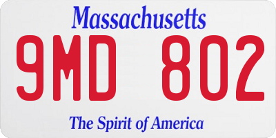 MA license plate 9MD802