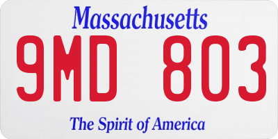 MA license plate 9MD803
