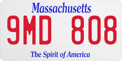 MA license plate 9MD808