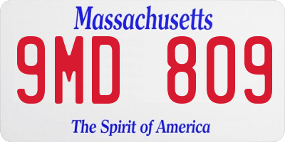 MA license plate 9MD809