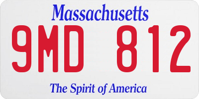 MA license plate 9MD812