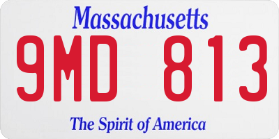 MA license plate 9MD813