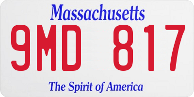 MA license plate 9MD817