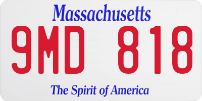 MA license plate 9MD818