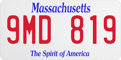 MA license plate 9MD819