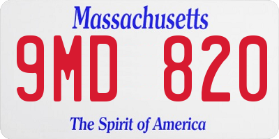 MA license plate 9MD820