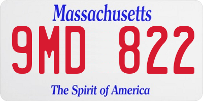 MA license plate 9MD822