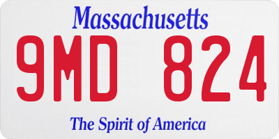 MA license plate 9MD824
