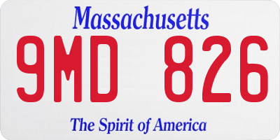 MA license plate 9MD826