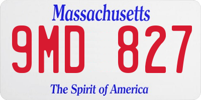 MA license plate 9MD827