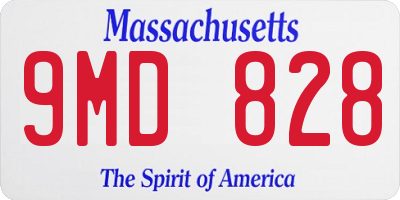 MA license plate 9MD828