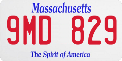 MA license plate 9MD829
