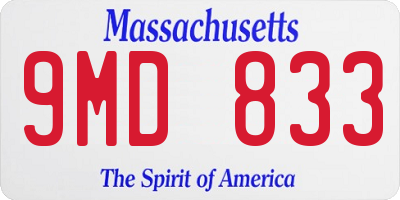 MA license plate 9MD833