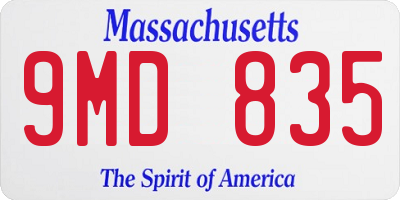 MA license plate 9MD835
