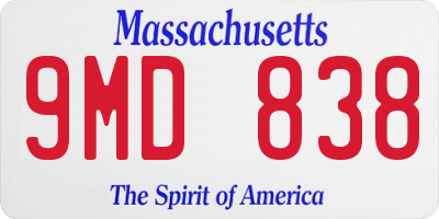 MA license plate 9MD838