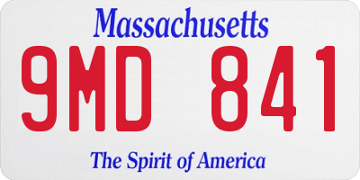 MA license plate 9MD841