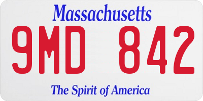 MA license plate 9MD842