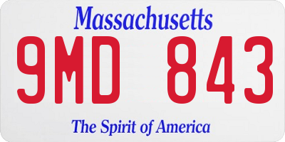 MA license plate 9MD843