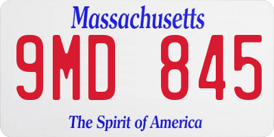 MA license plate 9MD845