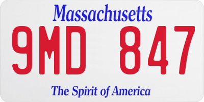 MA license plate 9MD847