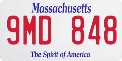 MA license plate 9MD848