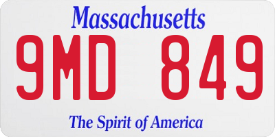 MA license plate 9MD849