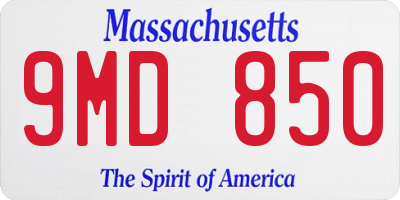MA license plate 9MD850