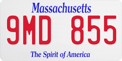 MA license plate 9MD855