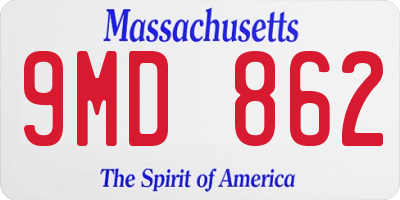 MA license plate 9MD862