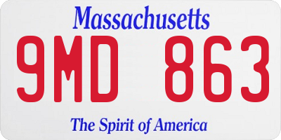 MA license plate 9MD863