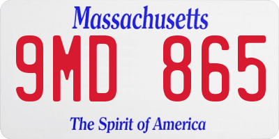 MA license plate 9MD865