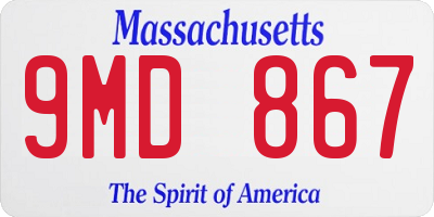 MA license plate 9MD867