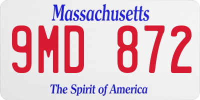 MA license plate 9MD872