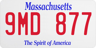MA license plate 9MD877