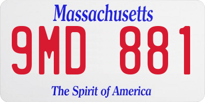 MA license plate 9MD881