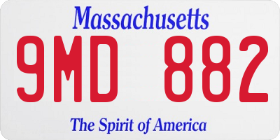 MA license plate 9MD882
