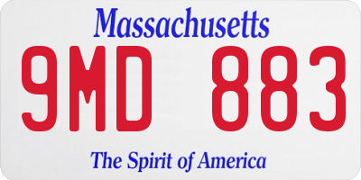 MA license plate 9MD883