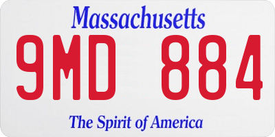 MA license plate 9MD884